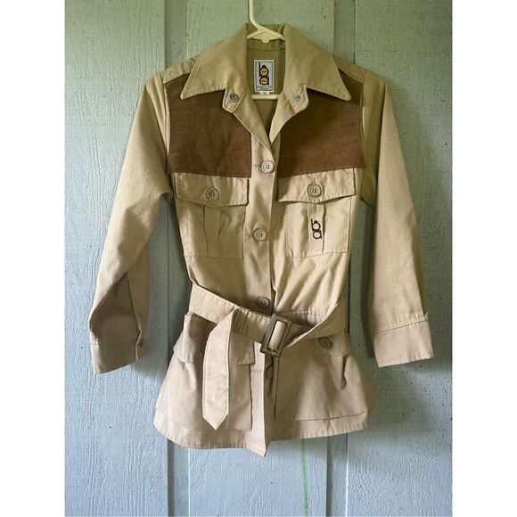 Vintage BOB ALLEN GUN CLUB SAFARI Sportswear Belted Jacket Sz 32 - Picture 1 of 11